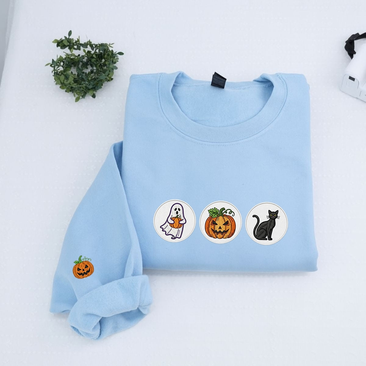 Spooky Cookie Custom Sweatshirts - Halloween Patch Embroidered Apparel - Perfect Cute Halloween Gift