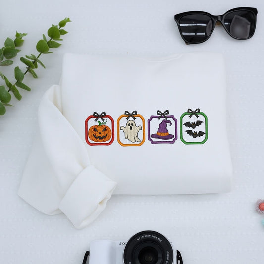 Spooky Season Halloween Hoodie - Cute Embroidered Sweatshirt - Perfect Halloween Gift