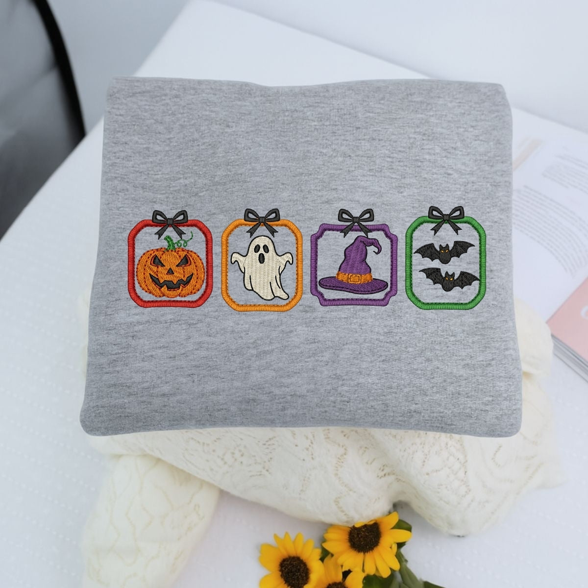 Spooky Season Halloween Hoodie - Cute Embroidered Sweatshirt - Perfect Halloween Gift