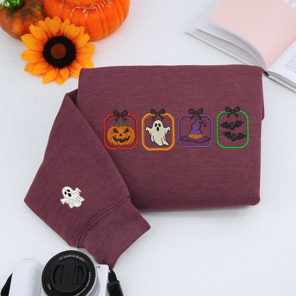 Spooky Season Halloween Hoodie - Cute Embroidered Sweatshirt - Perfect Halloween Gift