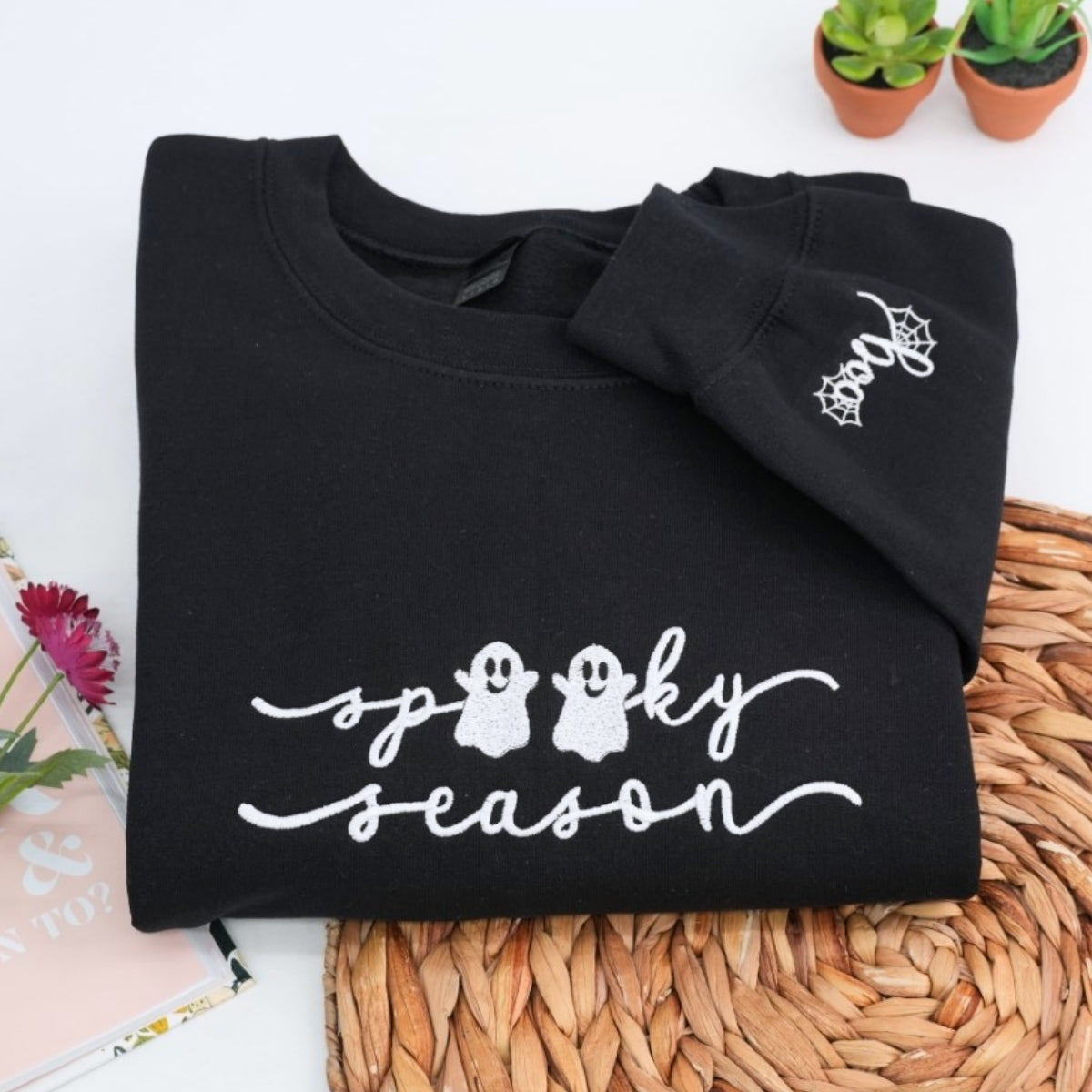 Spooky Season Halloween Sweatshirts - Custom Embroidered Fall Apparel - Perfect Halloween Gift