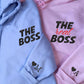 The Boss x The Real Boss Pocket Custom Embroidered Matching Hoodies For Couples
