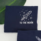 To The Moon and Back Custom Embroidered Matching Hoodies For Couples