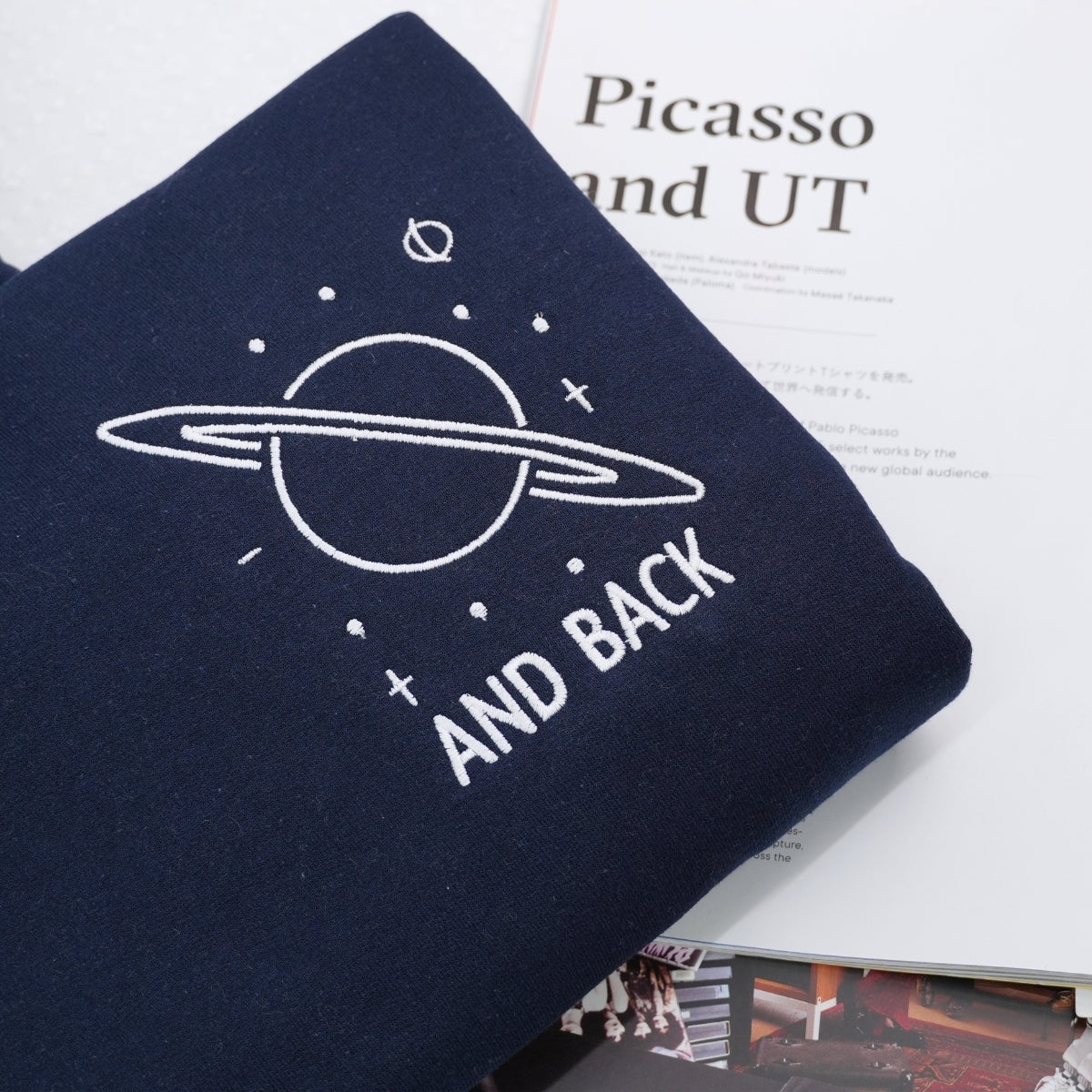 To The Moon and Back Custom Embroidered Matching Hoodies For Couples