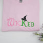 Wicked Halloween Custom Sweatshirt - Embroidered Witch Crown Pink Hoodie - Halloween Gift