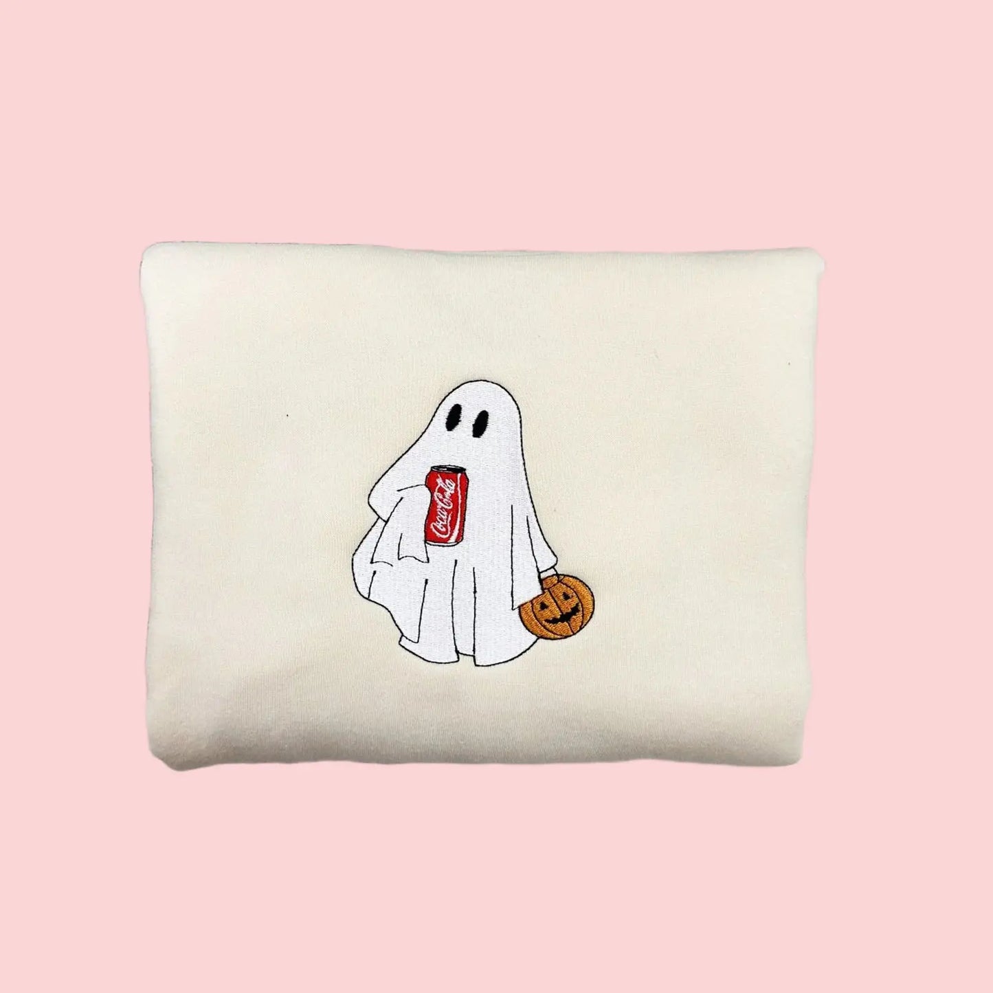 Personalized Ghost Drinking Embroidered Sweatshirt