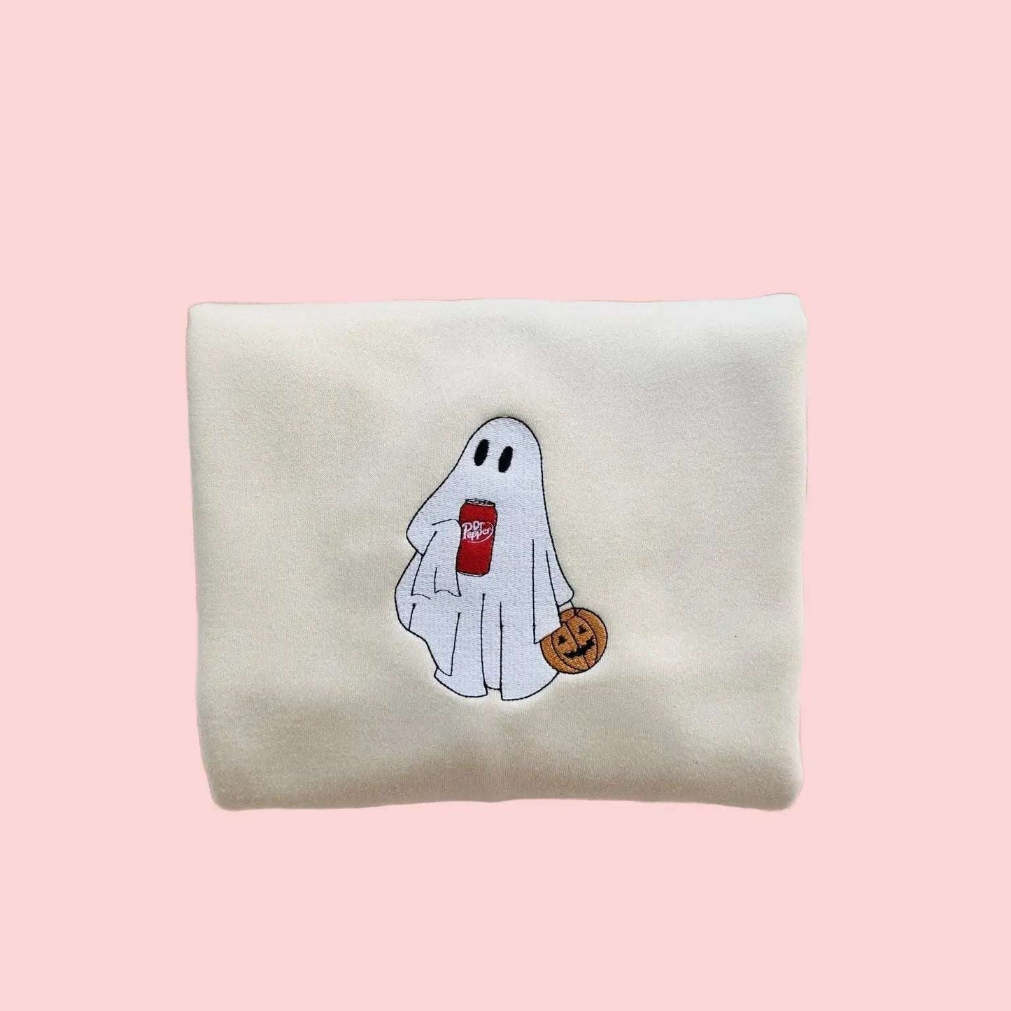 Personalized Ghost Drinking Embroidered Sweatshirt