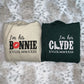 Embroidered His Bonnie Her Clyde Hoodies or Sweatshirts with Roman Numerals