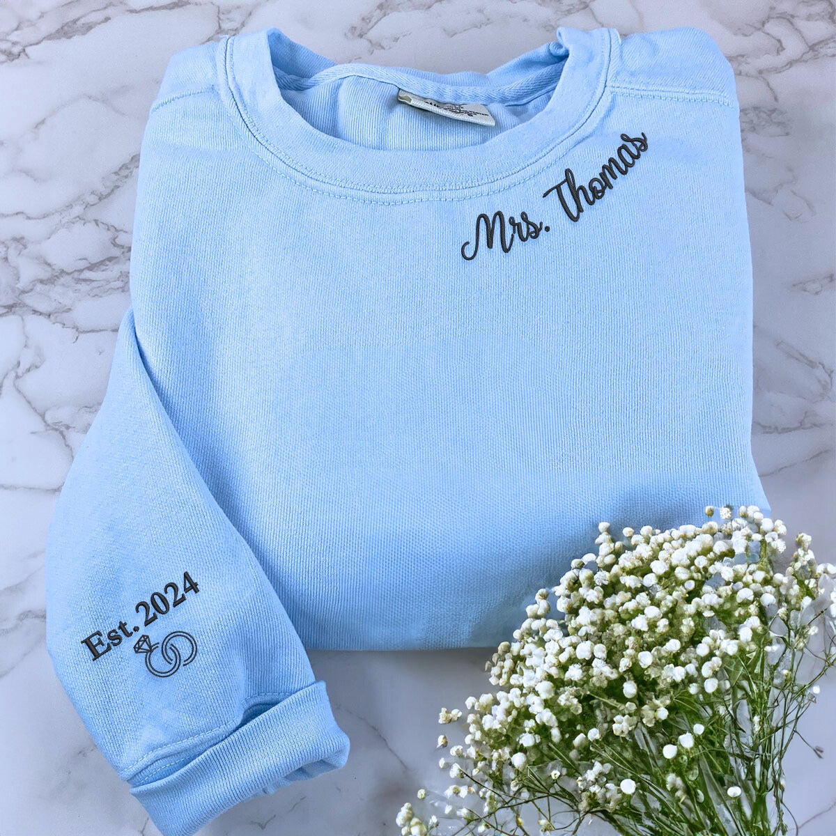 Personalized Unique Bridal Shower Gifts for Your Best Friend with Future MRS Sweatshirt Embroidered