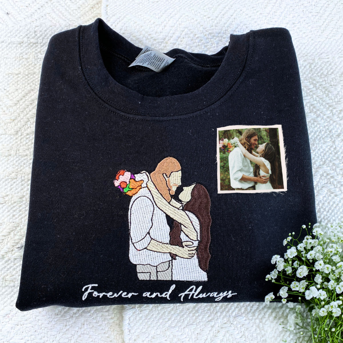 Personalized Unique Bridal Shower Gift for Stepdaughter Sweatshirt with Embroidery Your Photo