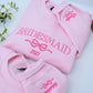 Custom Bridesmaid Sweatshirt, Embroidered Maid of Honor Sweatshirt,  Bridal Shower Gift Ideas For Bride