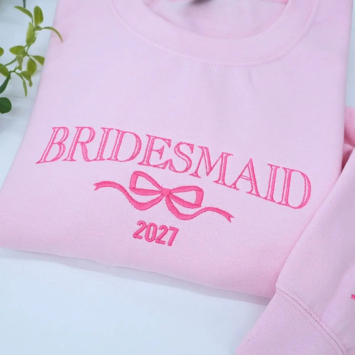 Custom Bridesmaid Sweatshirt, Embroidered Maid of Honor Sweatshirt,  Bridal Shower Gift Ideas For Bride