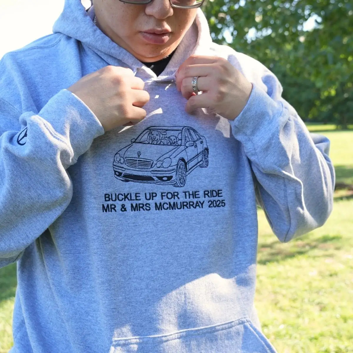 Custom Embroidered Car Sweatshirt or Hoodie, Anniversary Gifts for Car Boyfriend