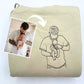 💖Personalized Embroidered Portrait Sweatshirt - Unique Gift for Dad - Custom Father and Son Hoodie, Couple Portrait