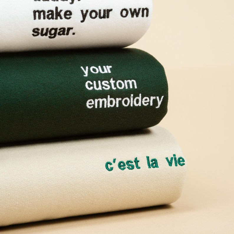 My Tummy Hurts but Embroidered Sweatshirt - Custom Message or Lyrics Embroidery, Gift for Her