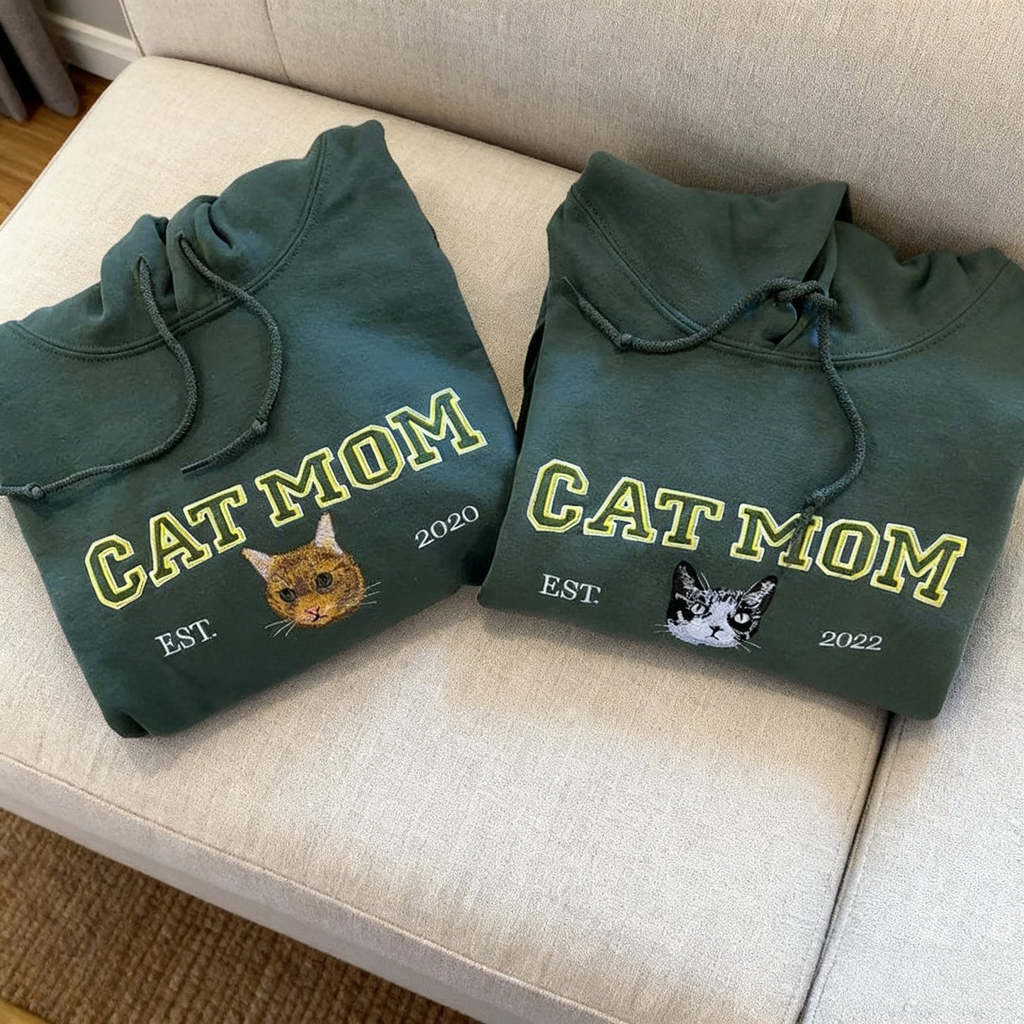 Custom Pet Portrait Embroidered Sweatshirt, Hoodie, Custom Pet Picture