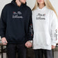 Embroidered Mr & Mrs Hoodies or Sweatshirts with Custom on Sleeve