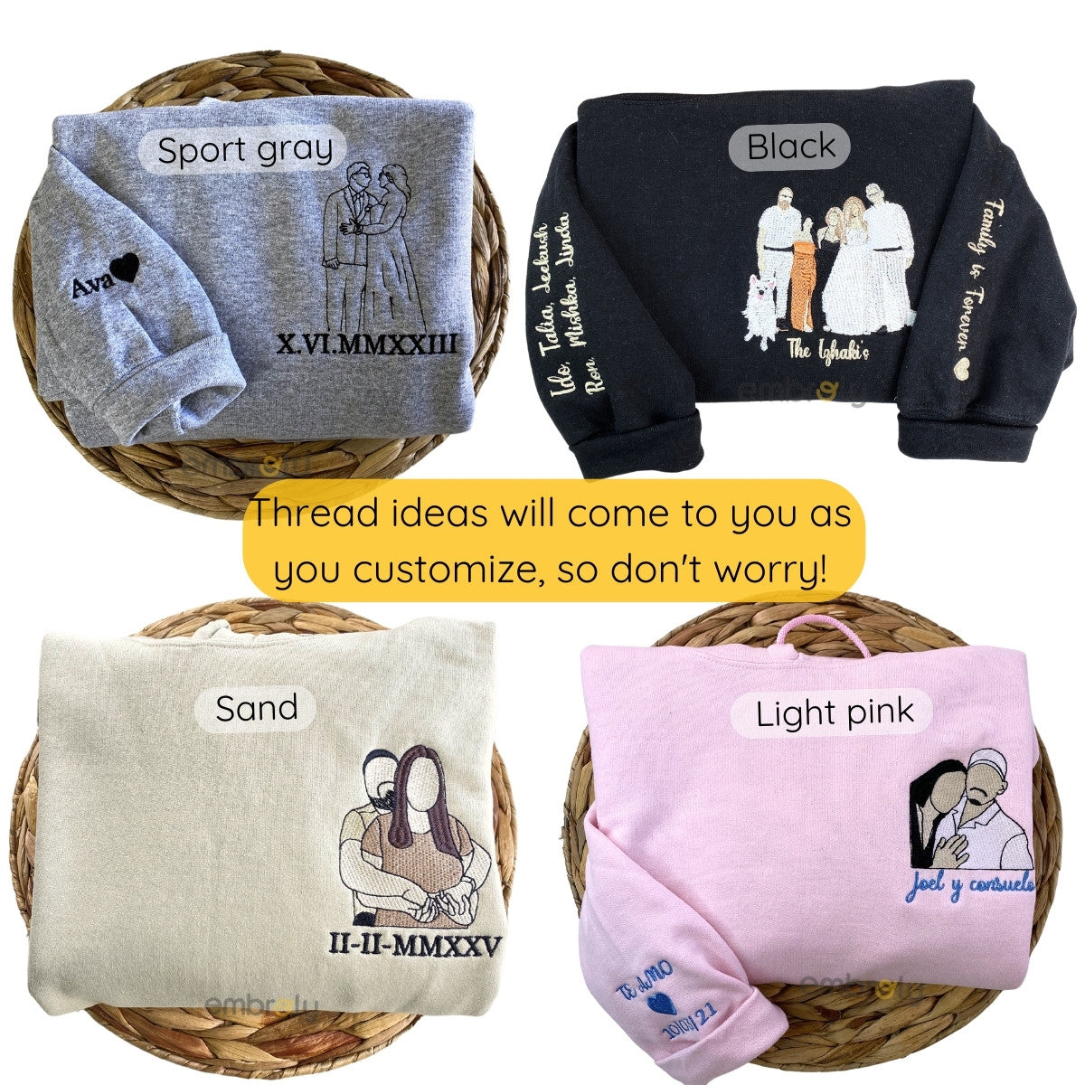 Sweatshirt or Hoodies with Pictures On Them, Custom Embroidered Gift Ideas for Married Couples