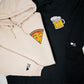 Custom Pizza And Beer Embroidered Matching Hoodies