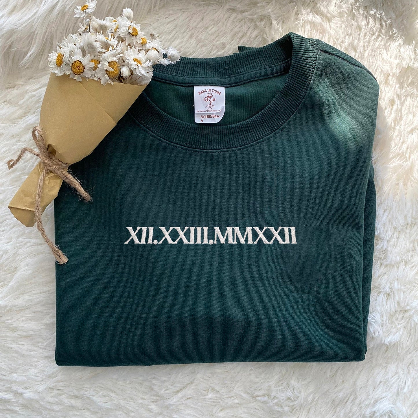 Roman Numeral Embroidered Custom Hoodie