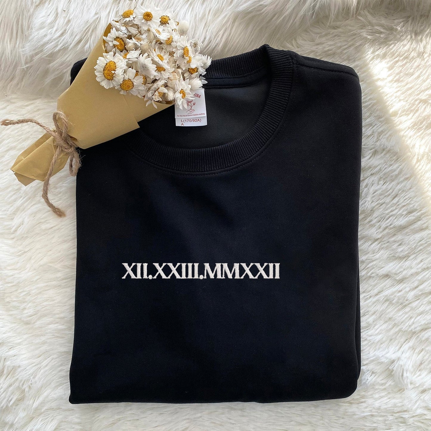 Roman Numeral Embroidered Custom Hoodie
