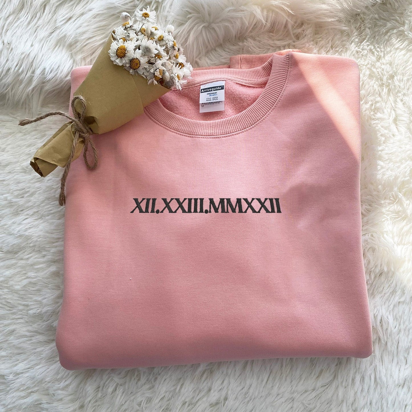 Roman Numeral Embroidered Custom Hoodie