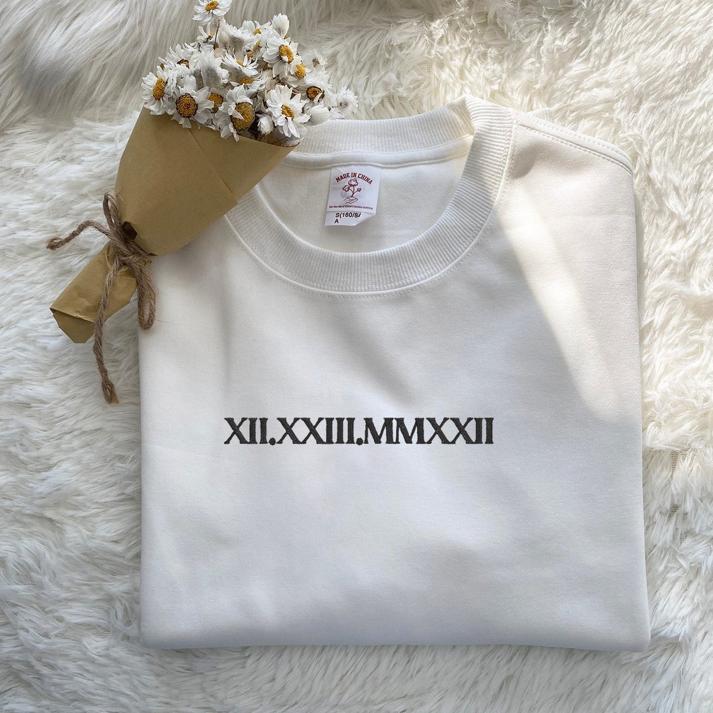 Roman Numeral Embroidered Custom Hoodie